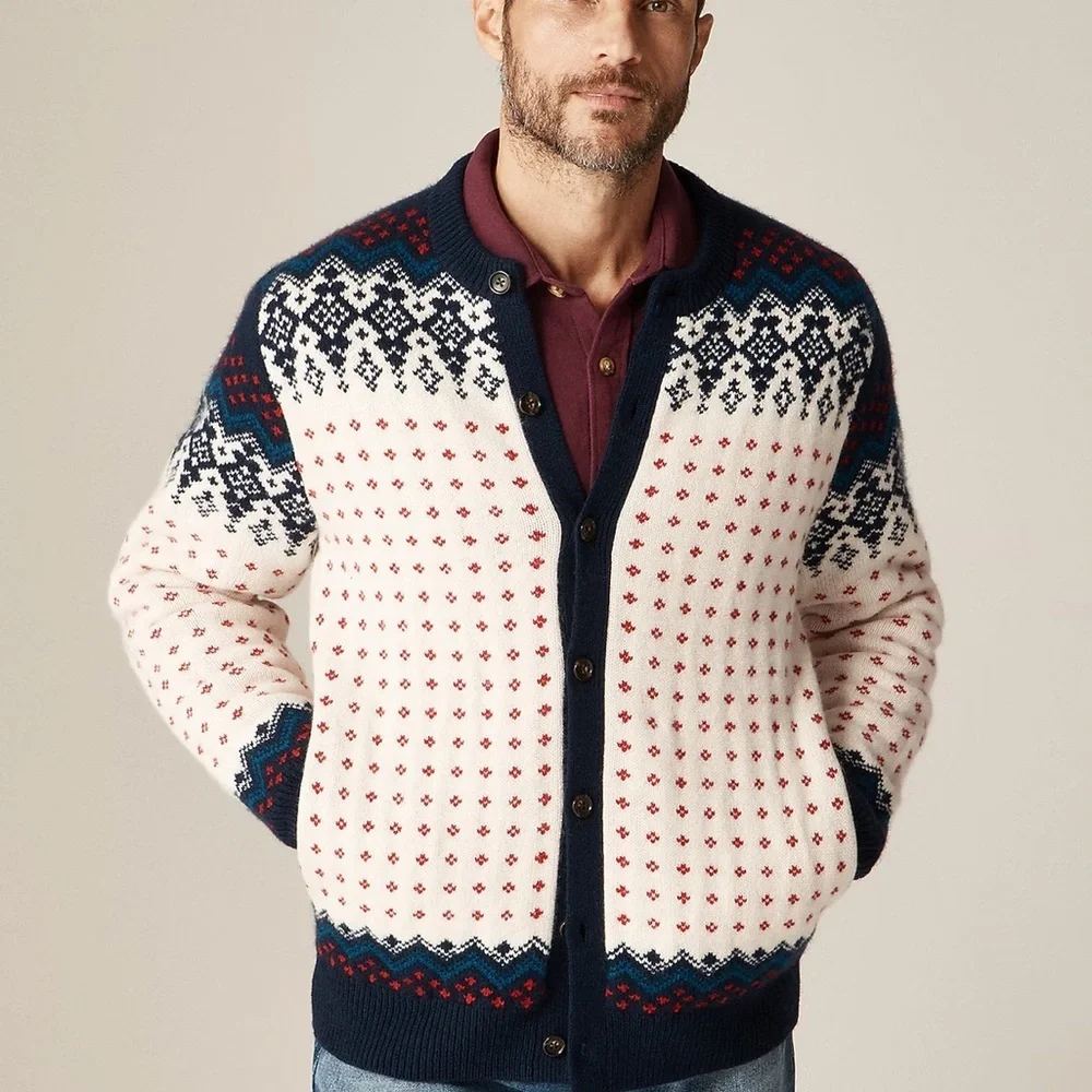 J crew Fair Isle cardigan in lambswool